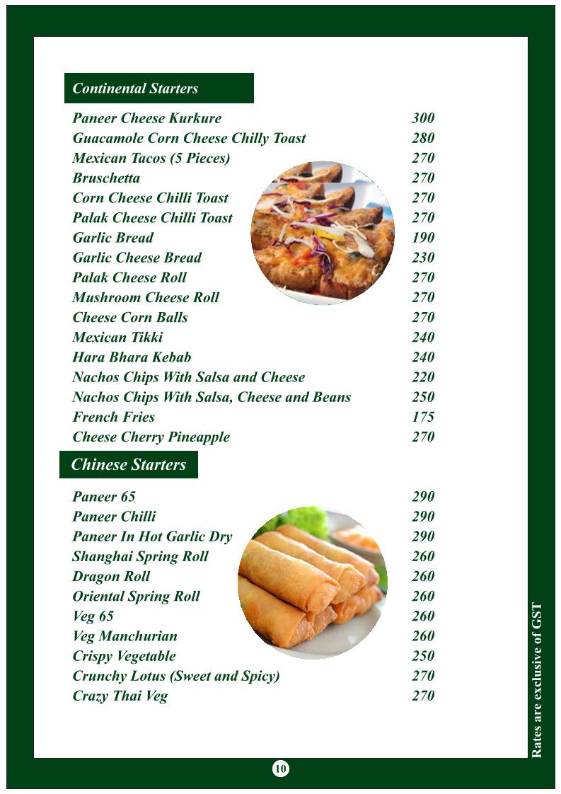 Multi Spice menu