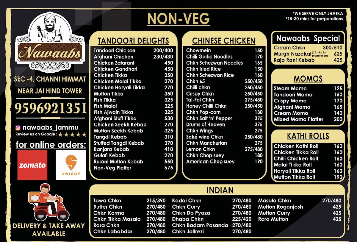 Nawaabs menu