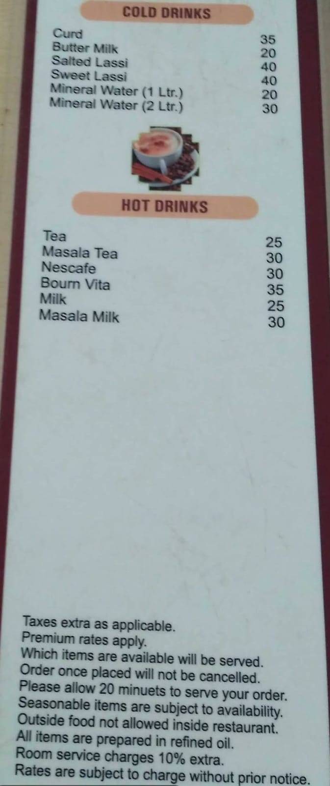New Sharanam Restaurant menu
