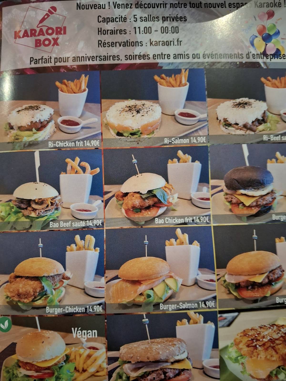 Menu de O-ri (poké Bowl & Burger)