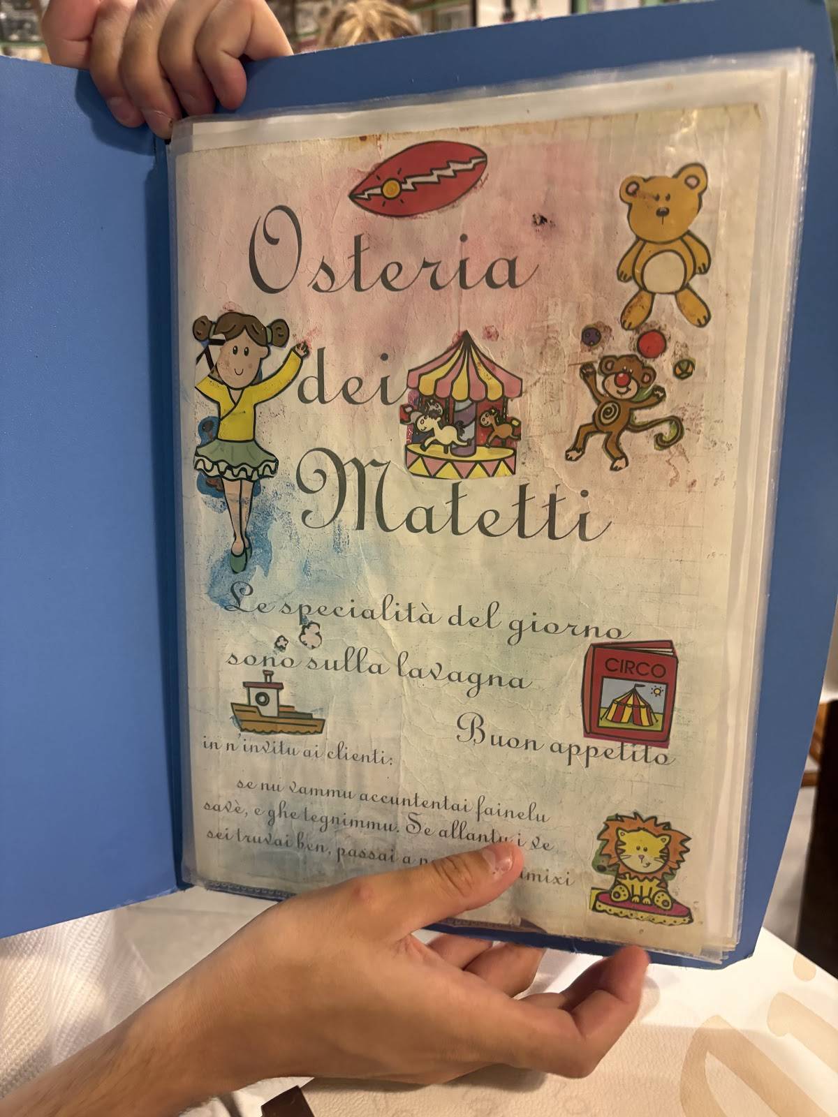 Menu di Osteria I Matetti 