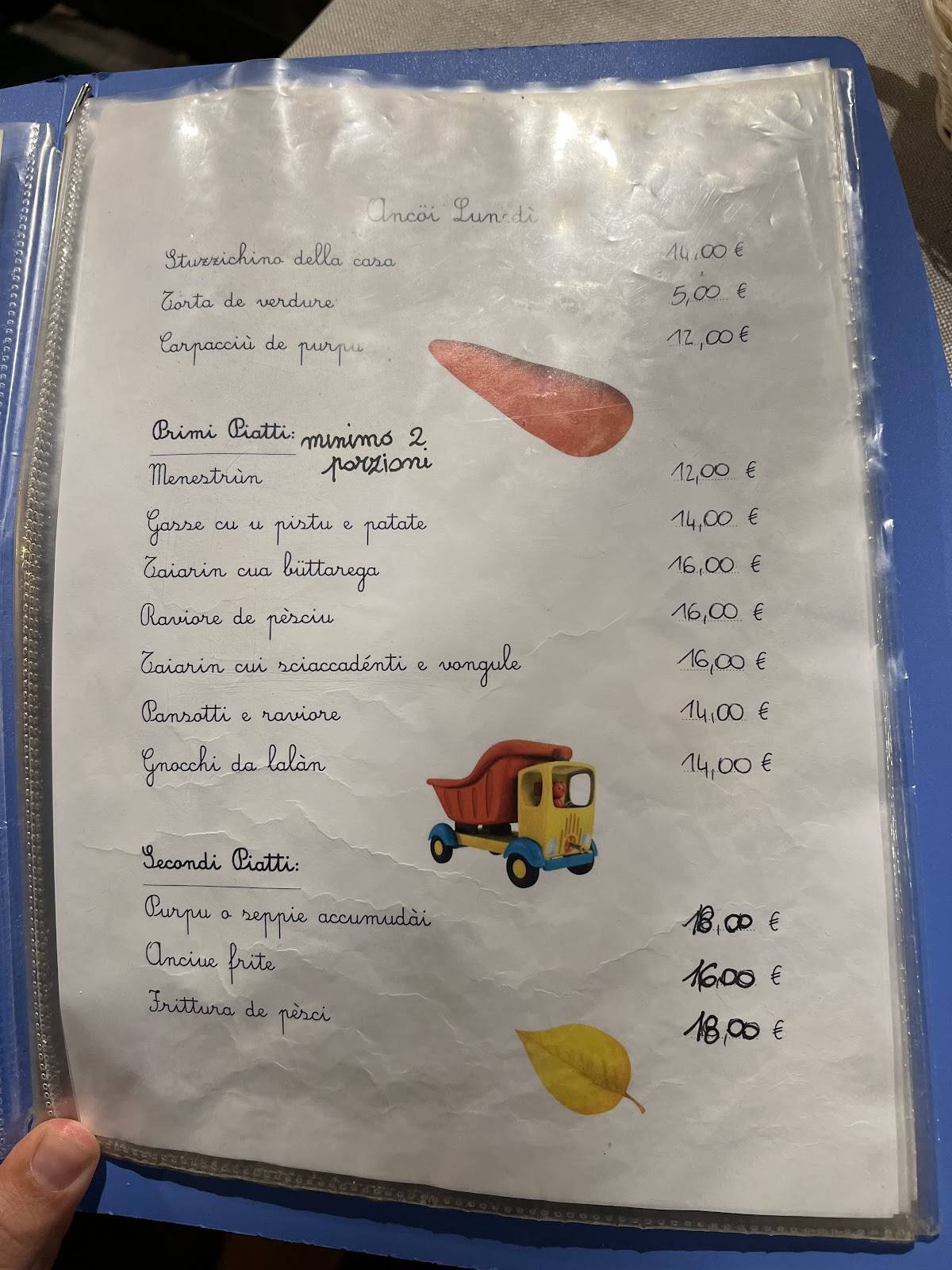 Menu di Osteria I Matetti 