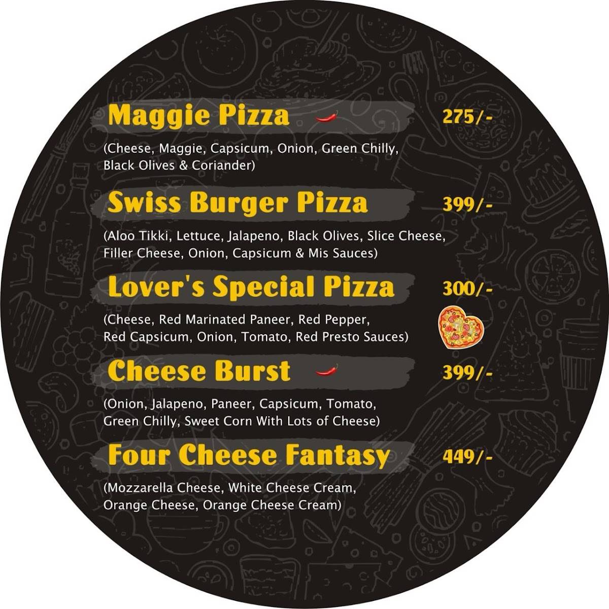 PIZZA BURST Bilimora menu