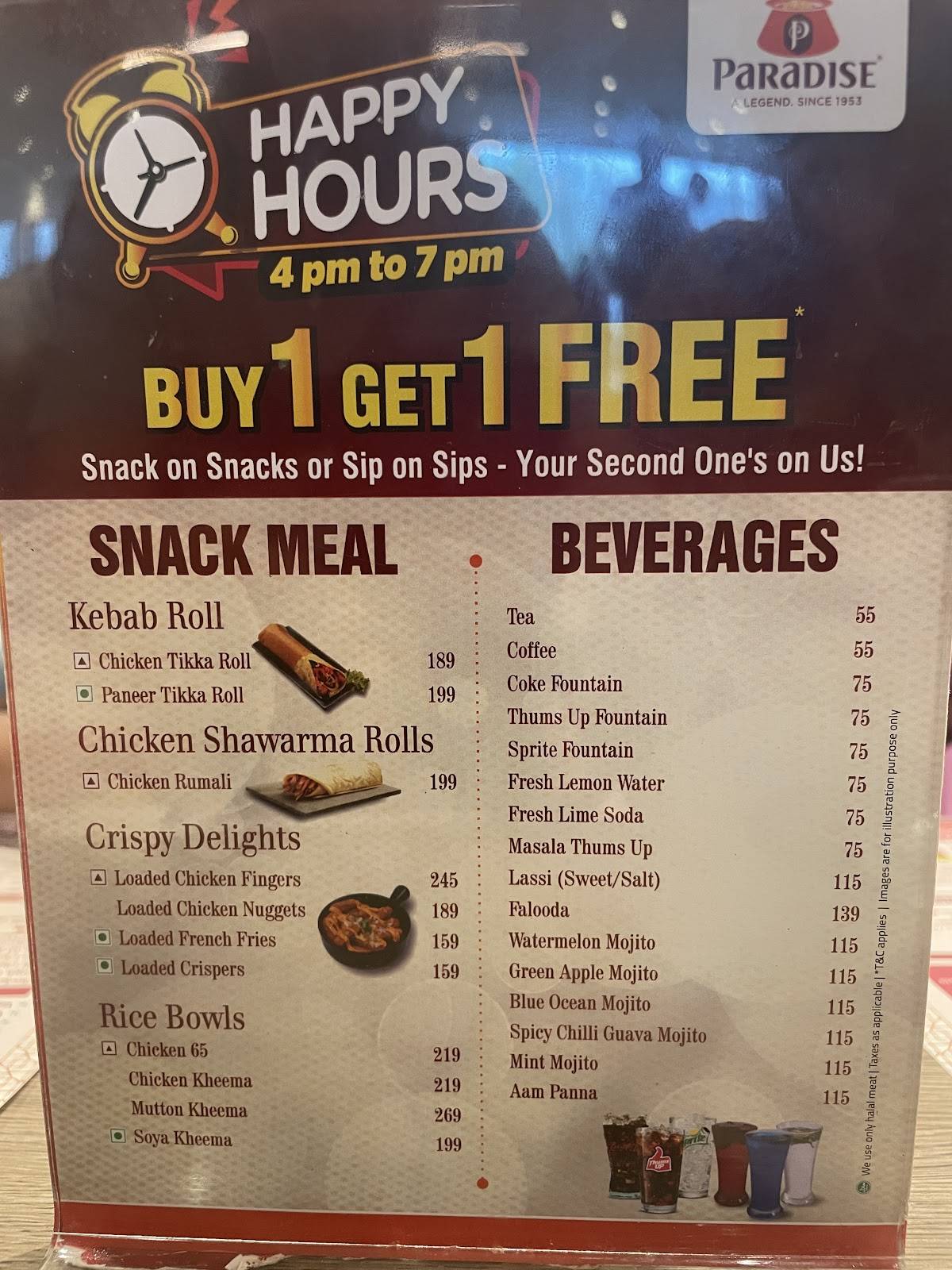 Paradise Biryani Gachibowli menu