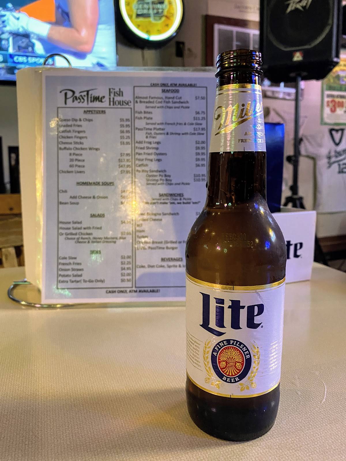 Menu at Passtime Fish House restaurant, Louisville