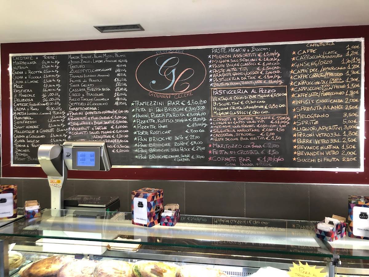 Menu di Pasticceria Cecere 