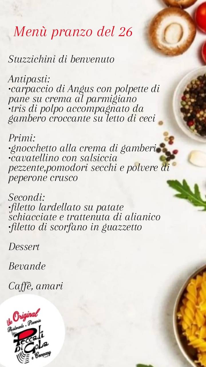 Menu di Peccati Di Gola 