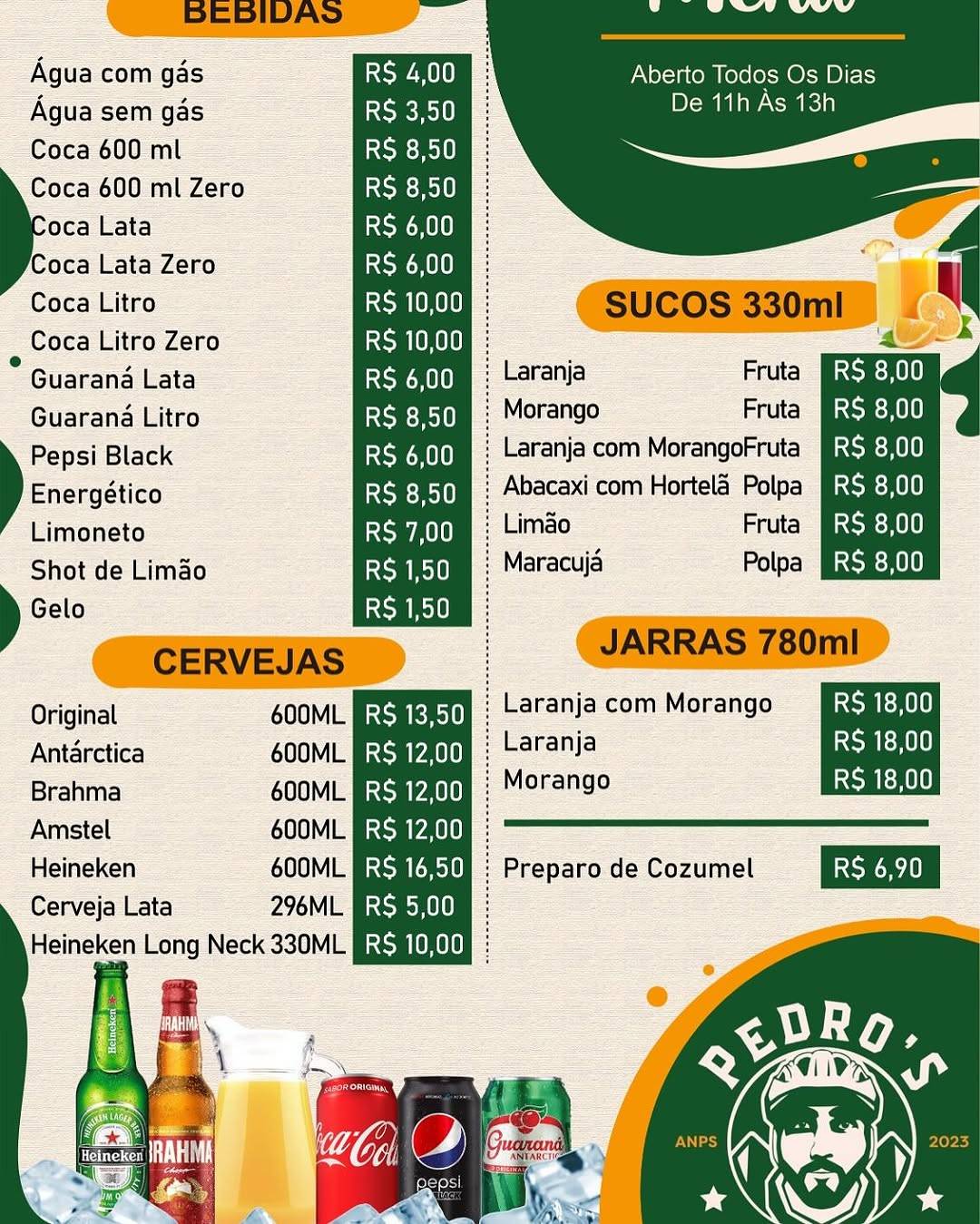 Pedro´s Pub Restaurante cardápio