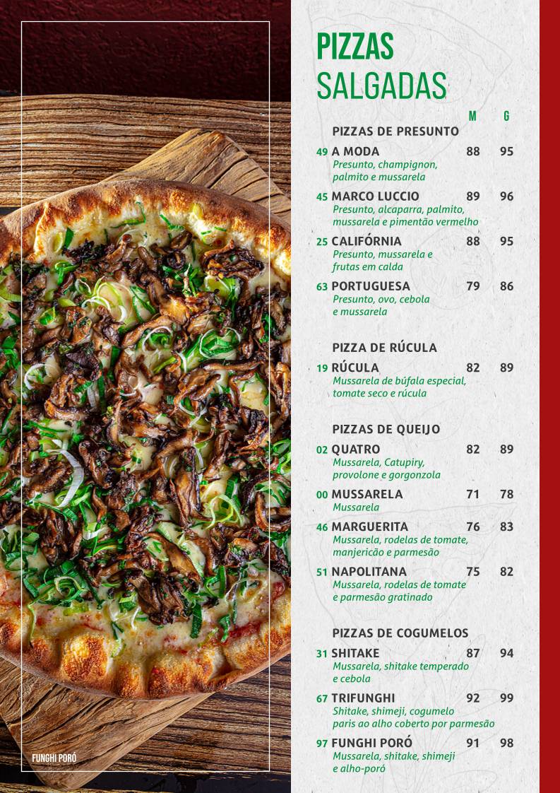 Pizzaria Marcoluccio - Pizzaria em Santana cardápio