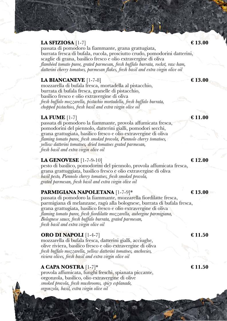 Menu di Pizzeria Grume Milano