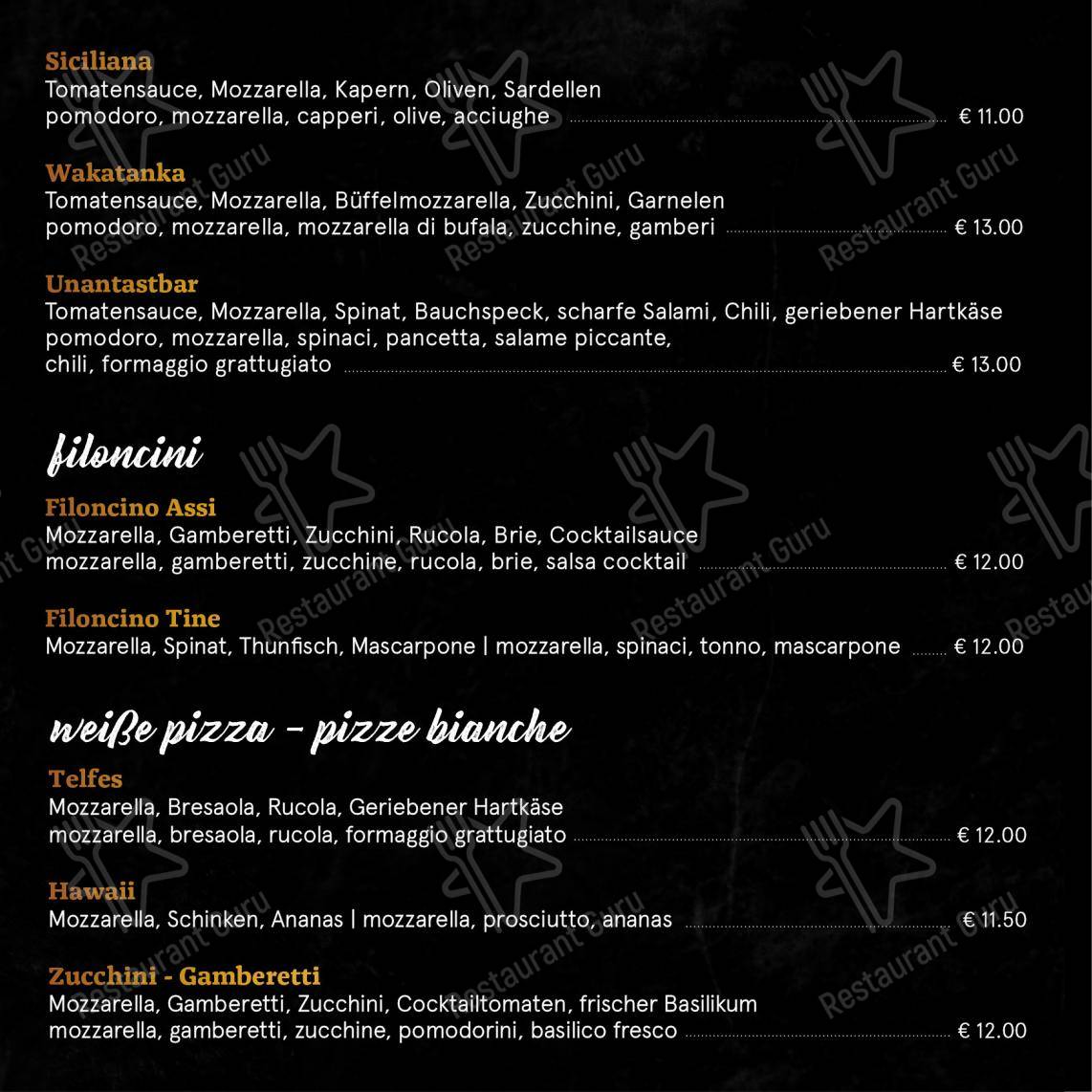 Restaurant Pizzeria Kolping in Vipiteno - 菜单