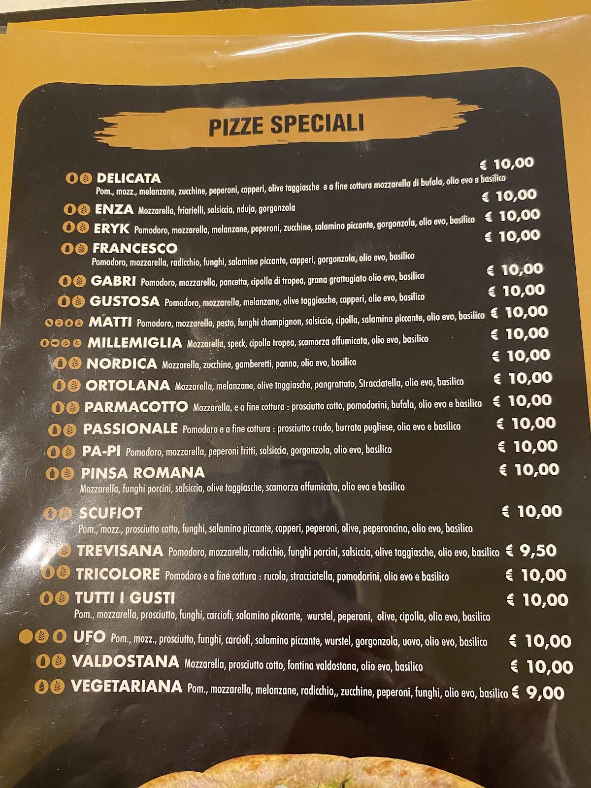 Menu di Pizzeria Ristorante SCUFIOT M&C Sottomarina 