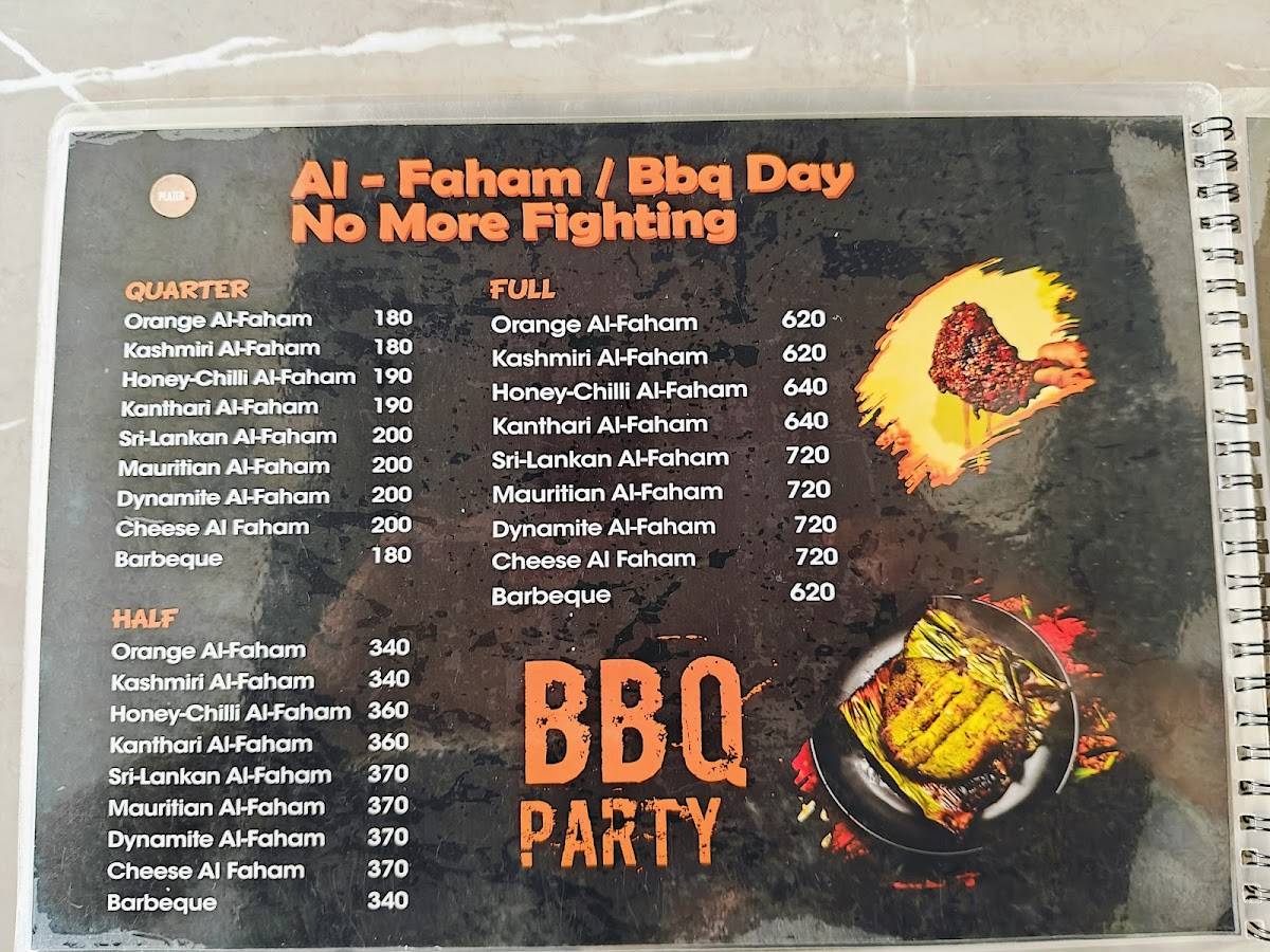 Plated Restaurant menu