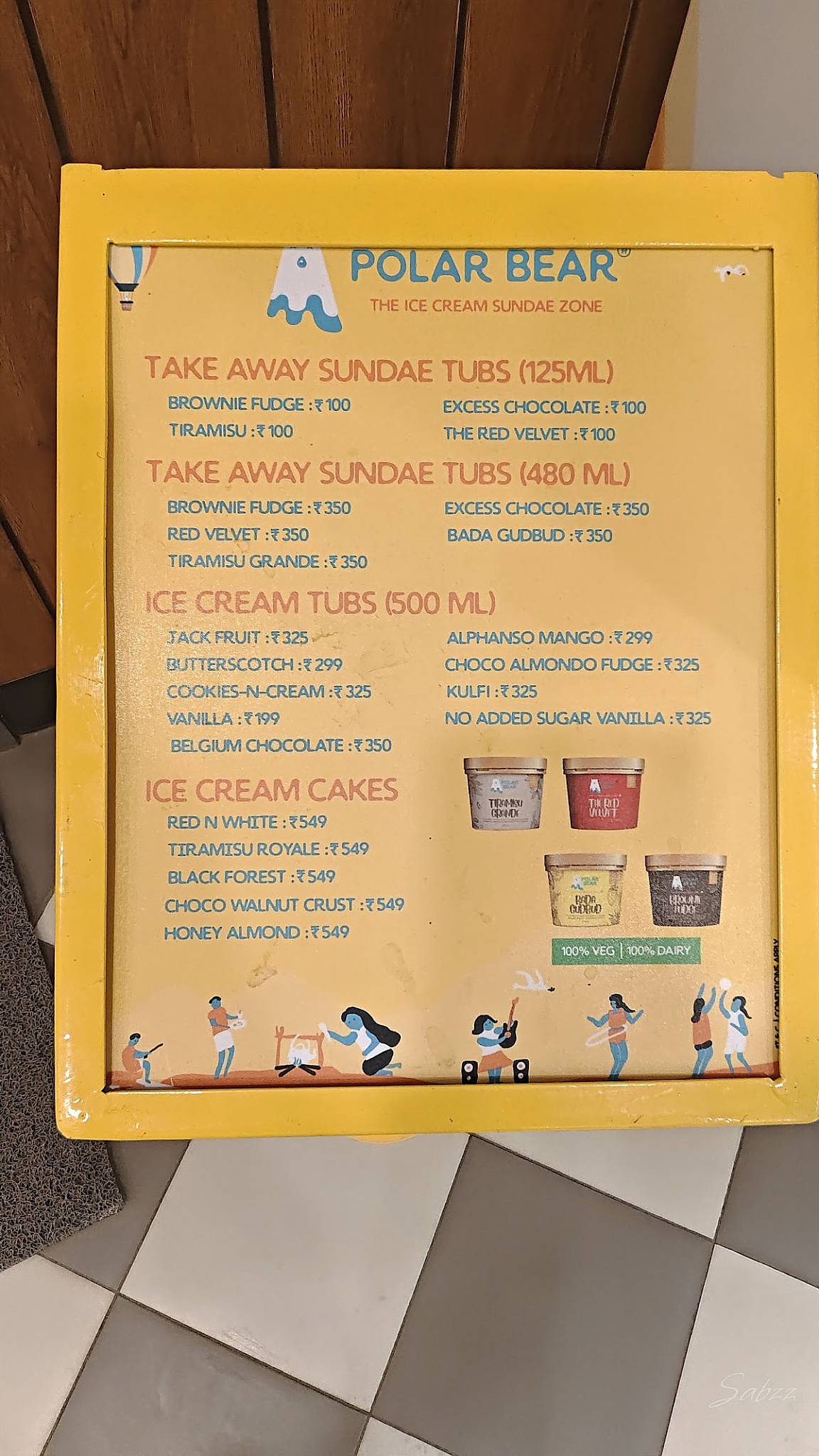 Polar Bear The Icecream Sundae Zone menu