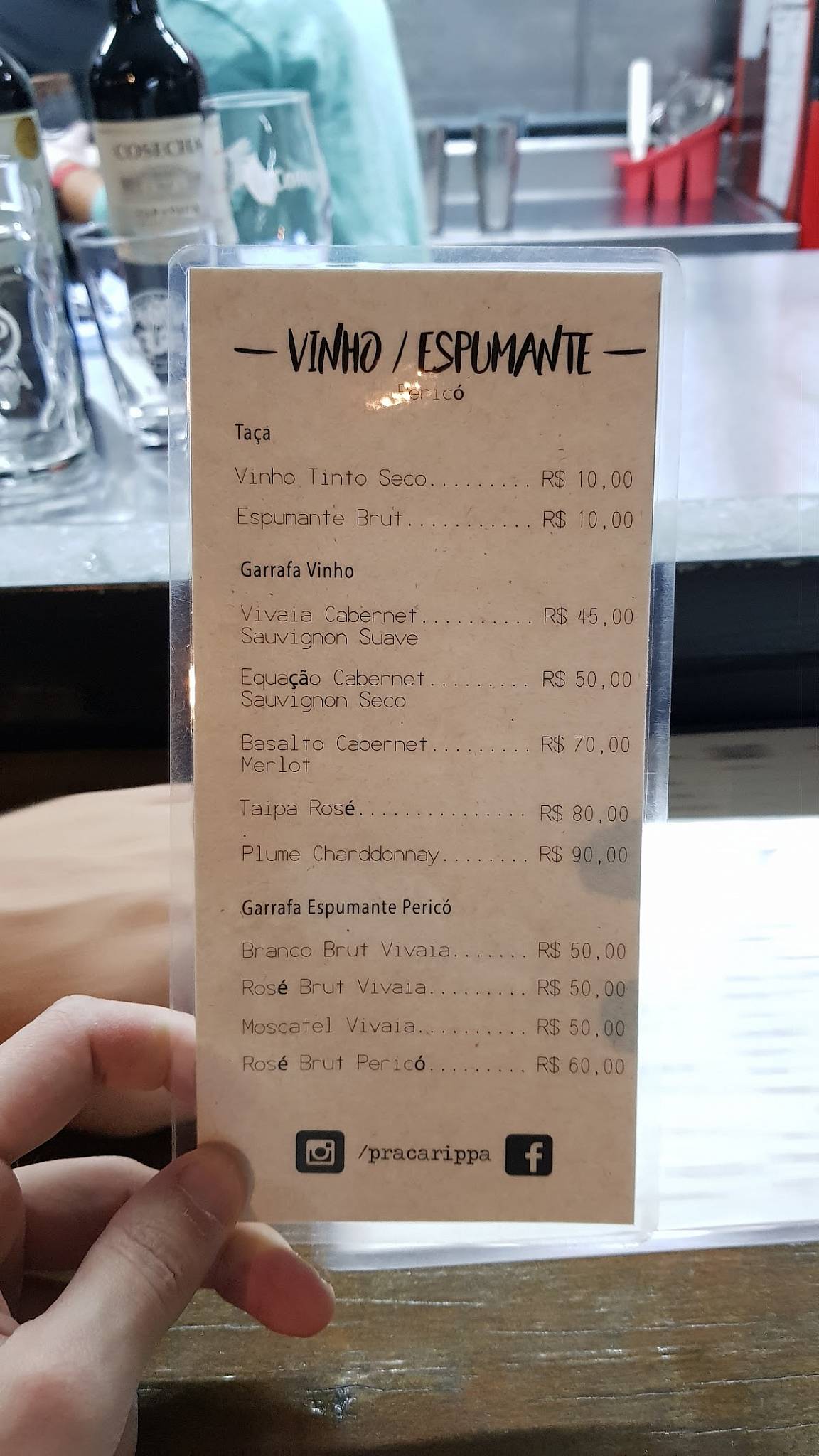 Praça Rippa cardápio