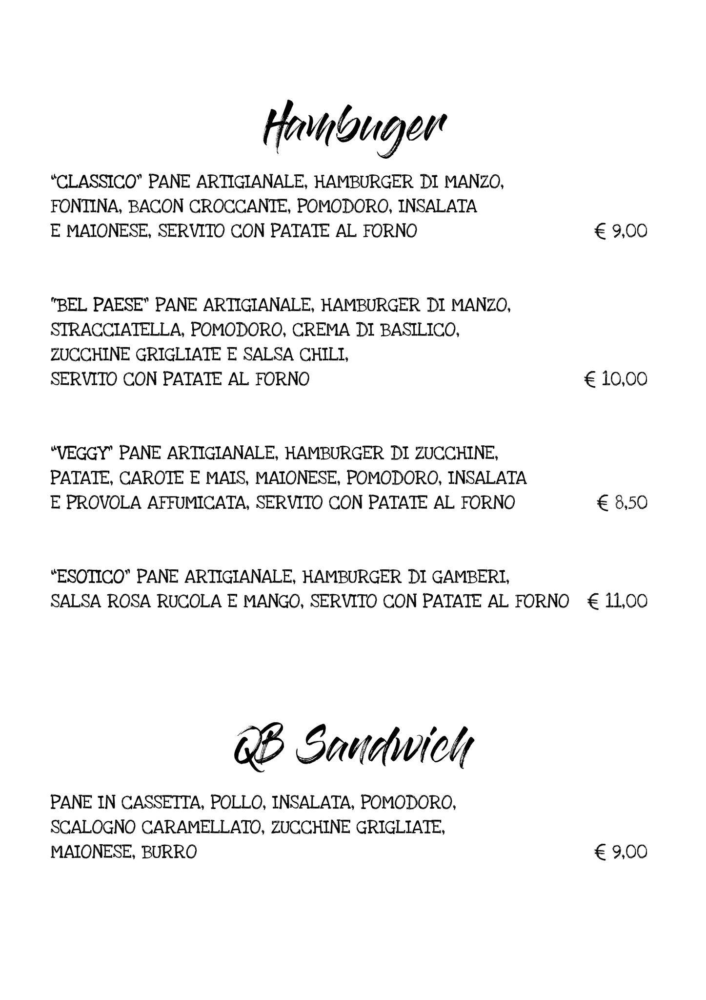 Menu di Quanto Basta Caffé E Cucina 