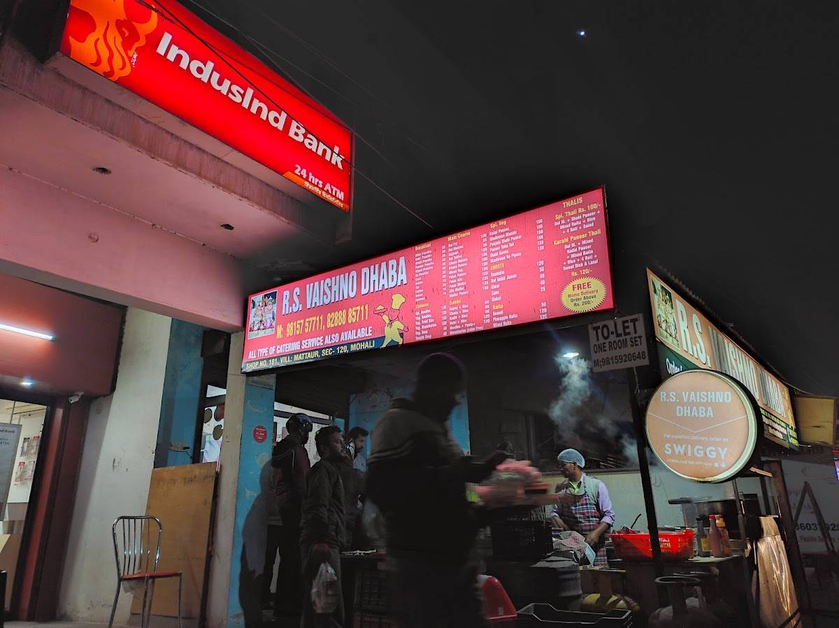 RS Vaishno dhaba menu