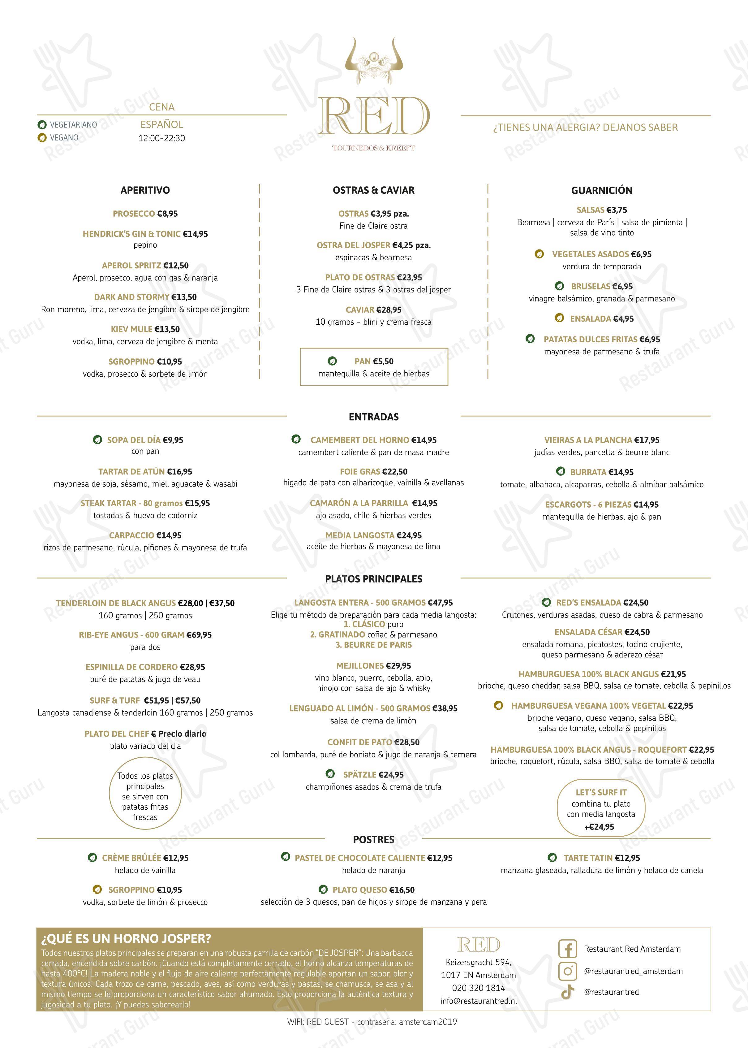 Lunch Menu pour Restaurant Red restaurant à viande