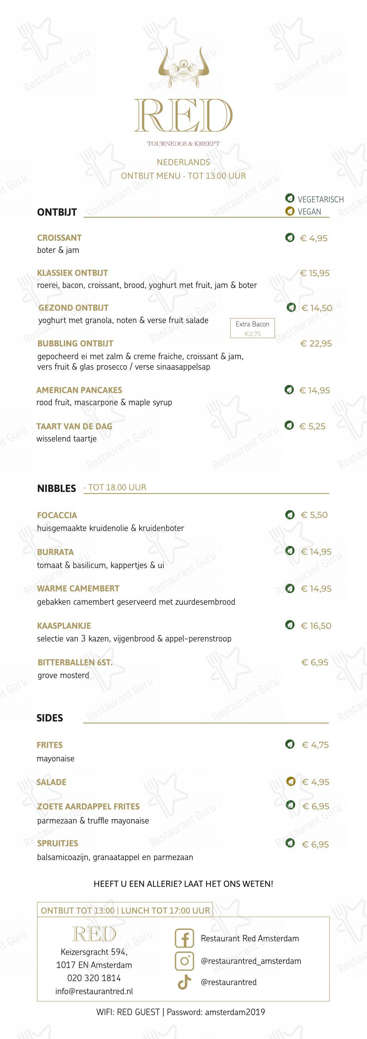 Restaurant Red dans Amsterdam - Takeaway Menu
