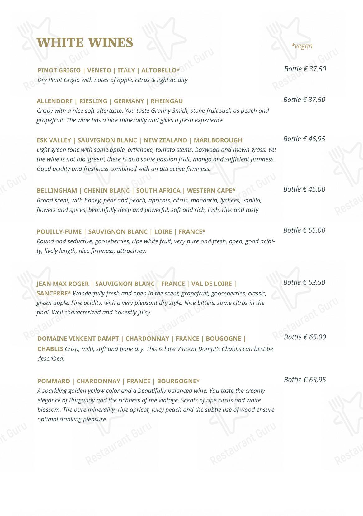 Menu pour Restaurant Red - Table Menu