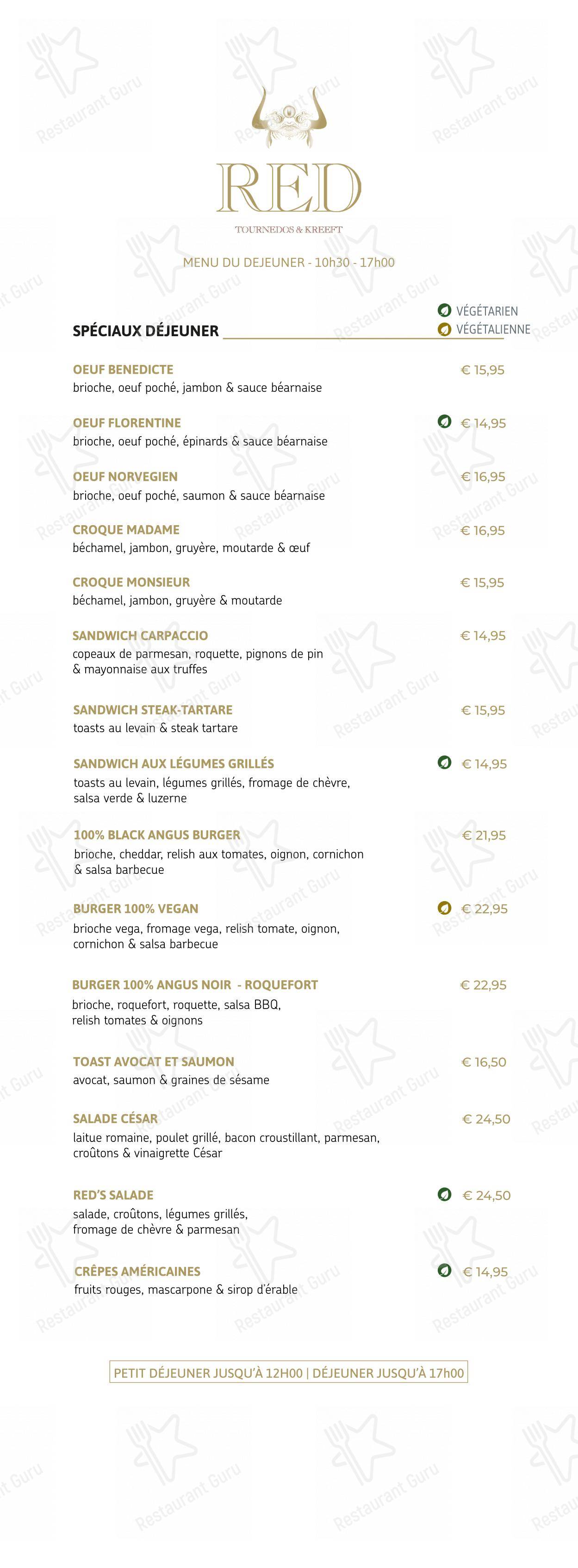 At Home Catering Menu pour Restaurant Red restaurant à viande
