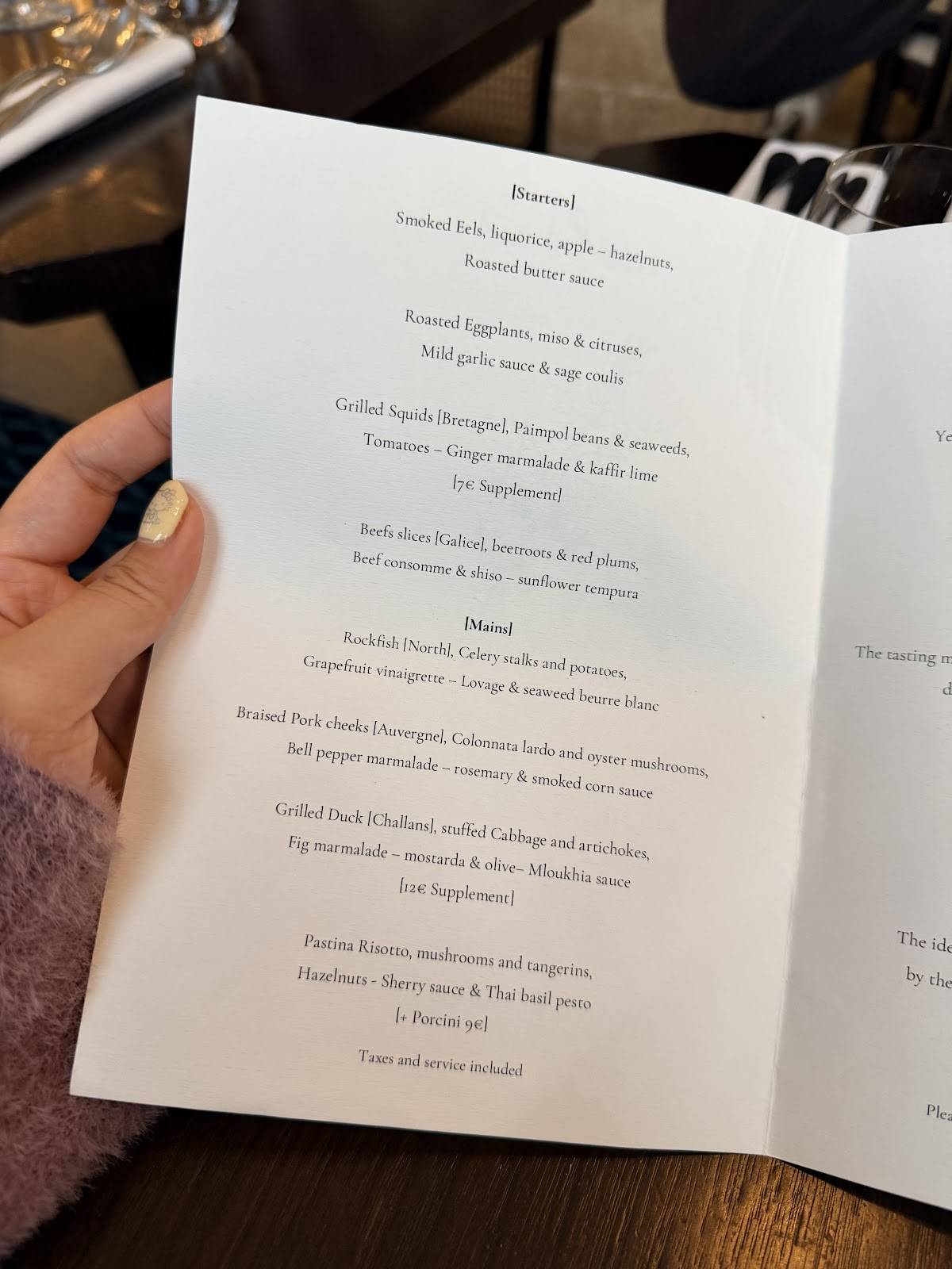 Menu de Restaurant Eels