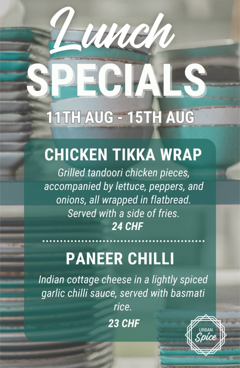 Menu di Restaurant Urban Spice 