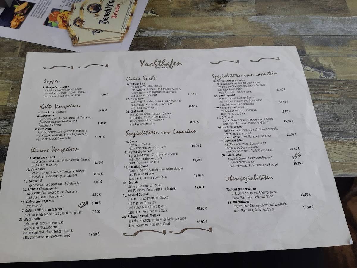 Restaurant Yachthafen menu