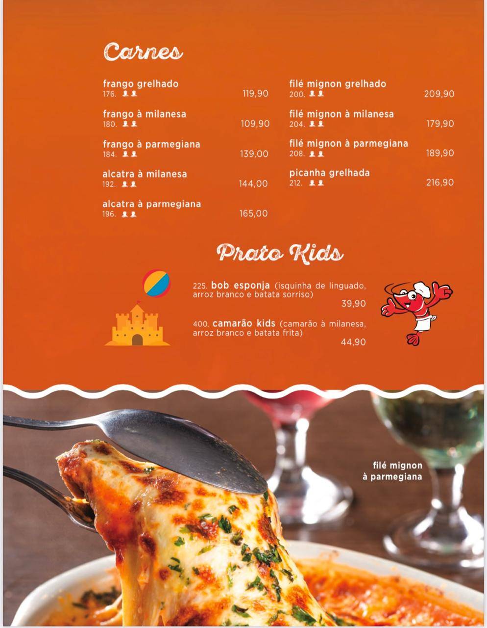 Restaurante Camarão Dourado Santa Felicidade cardápio