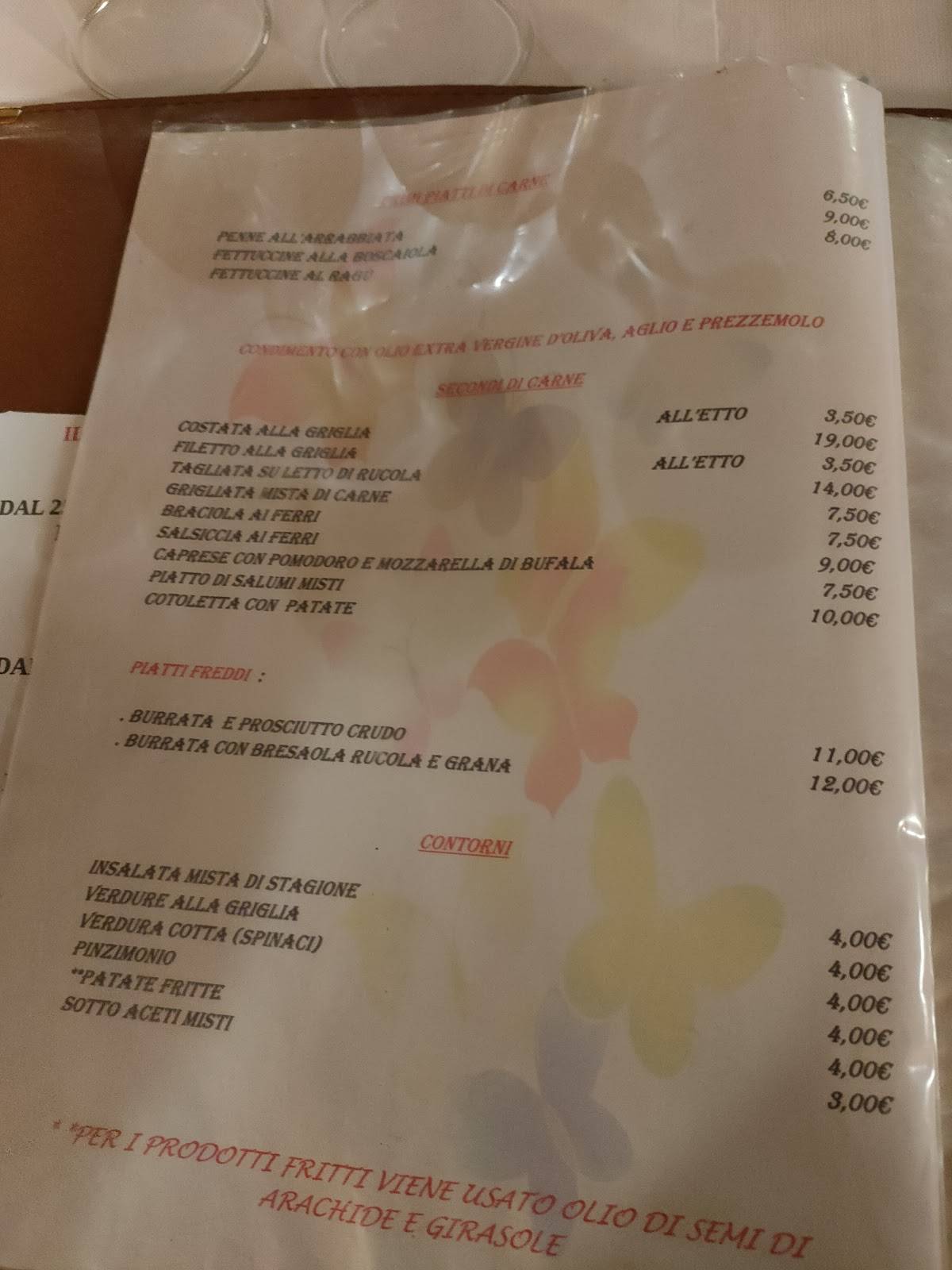 Menu di Ristorante Pizzeria Chicco D'Oro 