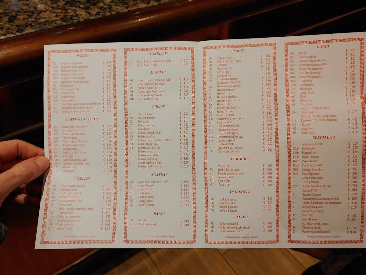Menu di Ristorante Cinese Panda 