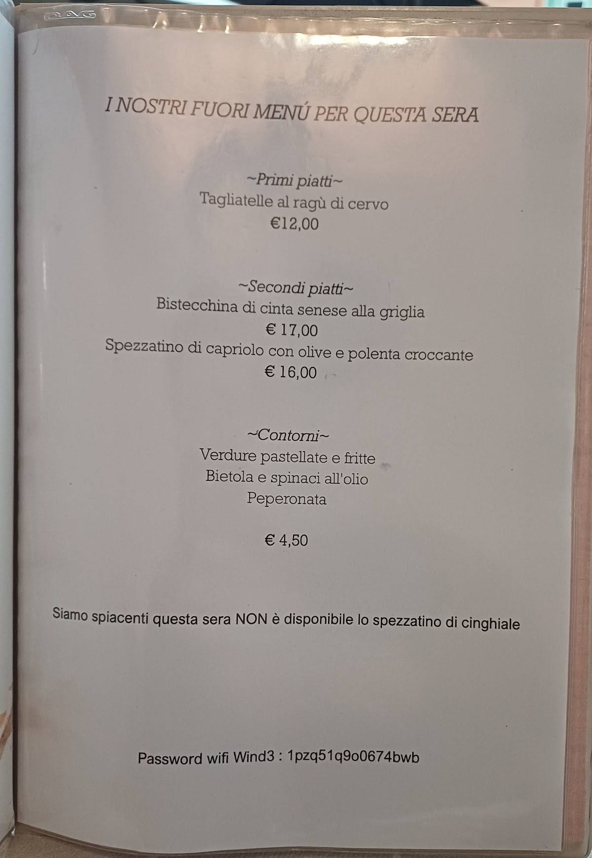 Menu di Circolo dei Forestieri 