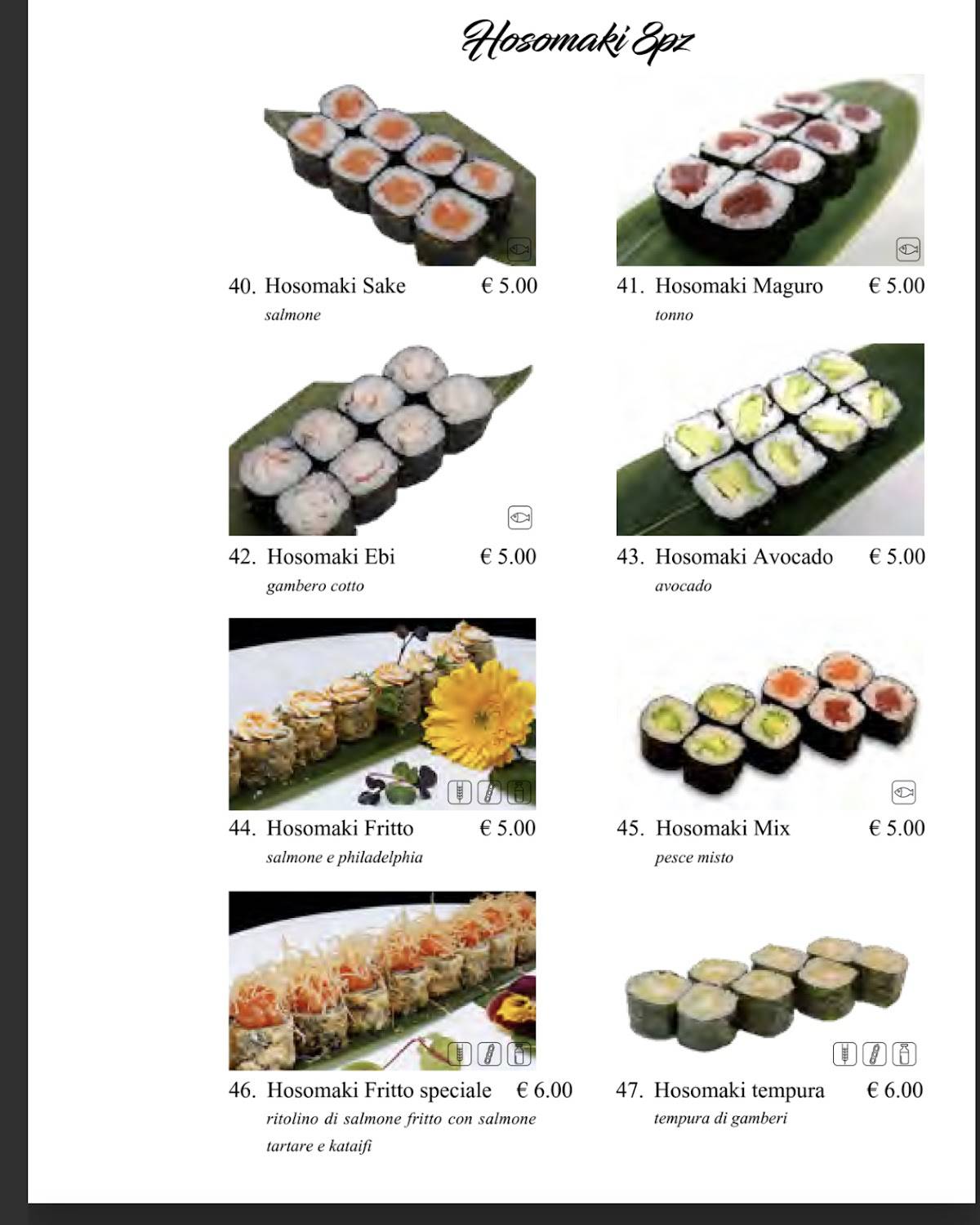 Menu di Ristorante Giapponese NOYI 