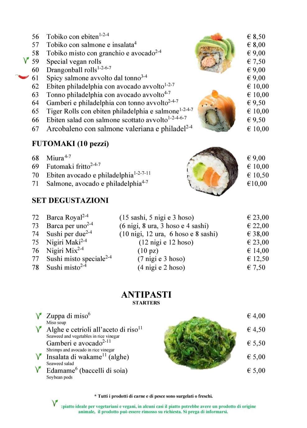 Menu di Oriente 