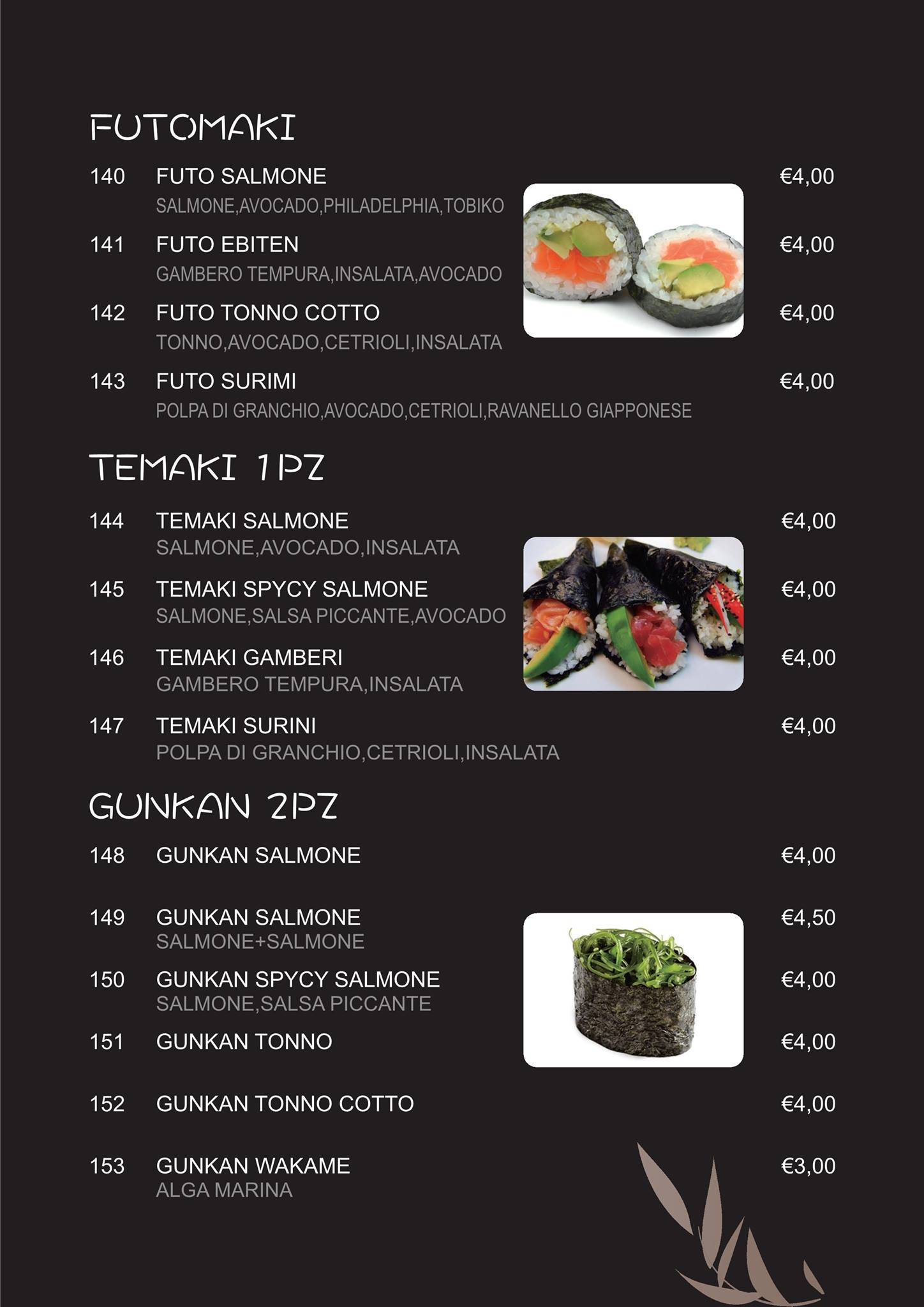 Menu di Ristorante Panda cinese-giapponese 