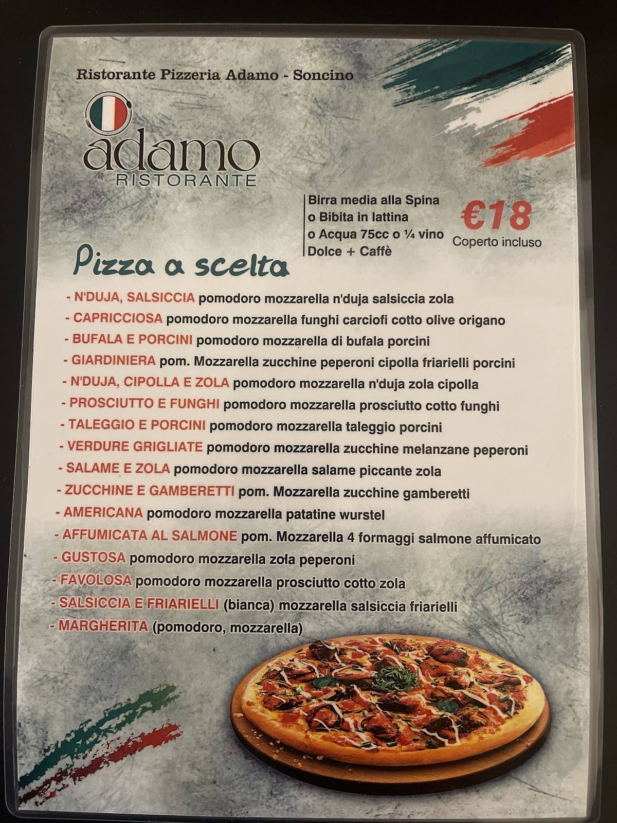 Menu di Ristorante Pizzeria ADAMO 