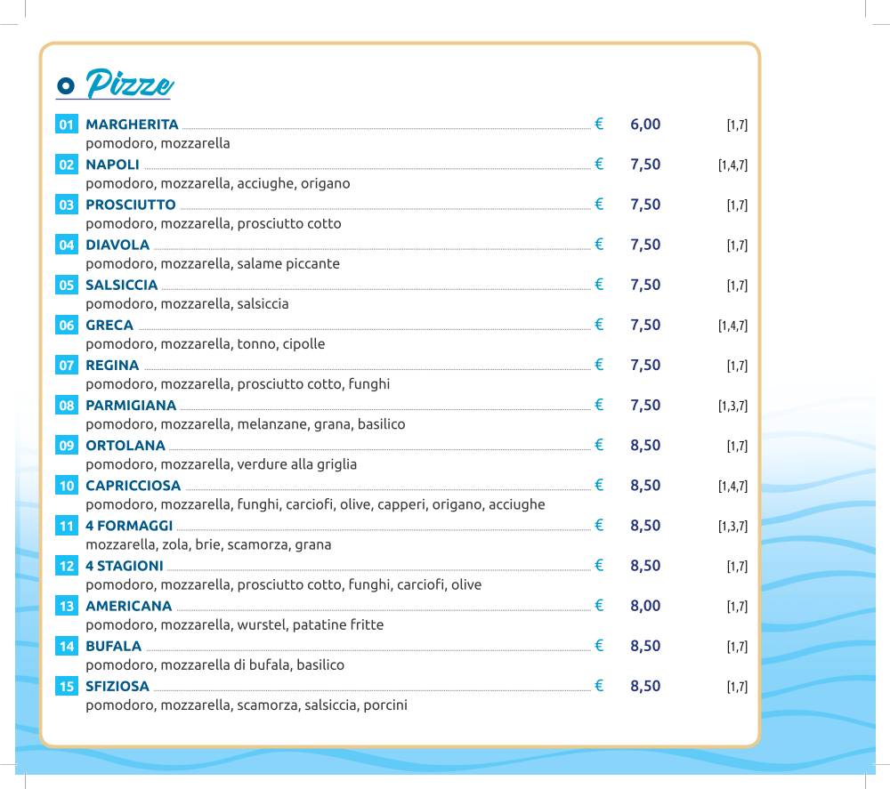 Menu di Ristorante Pizzeria Bella Napoli 
