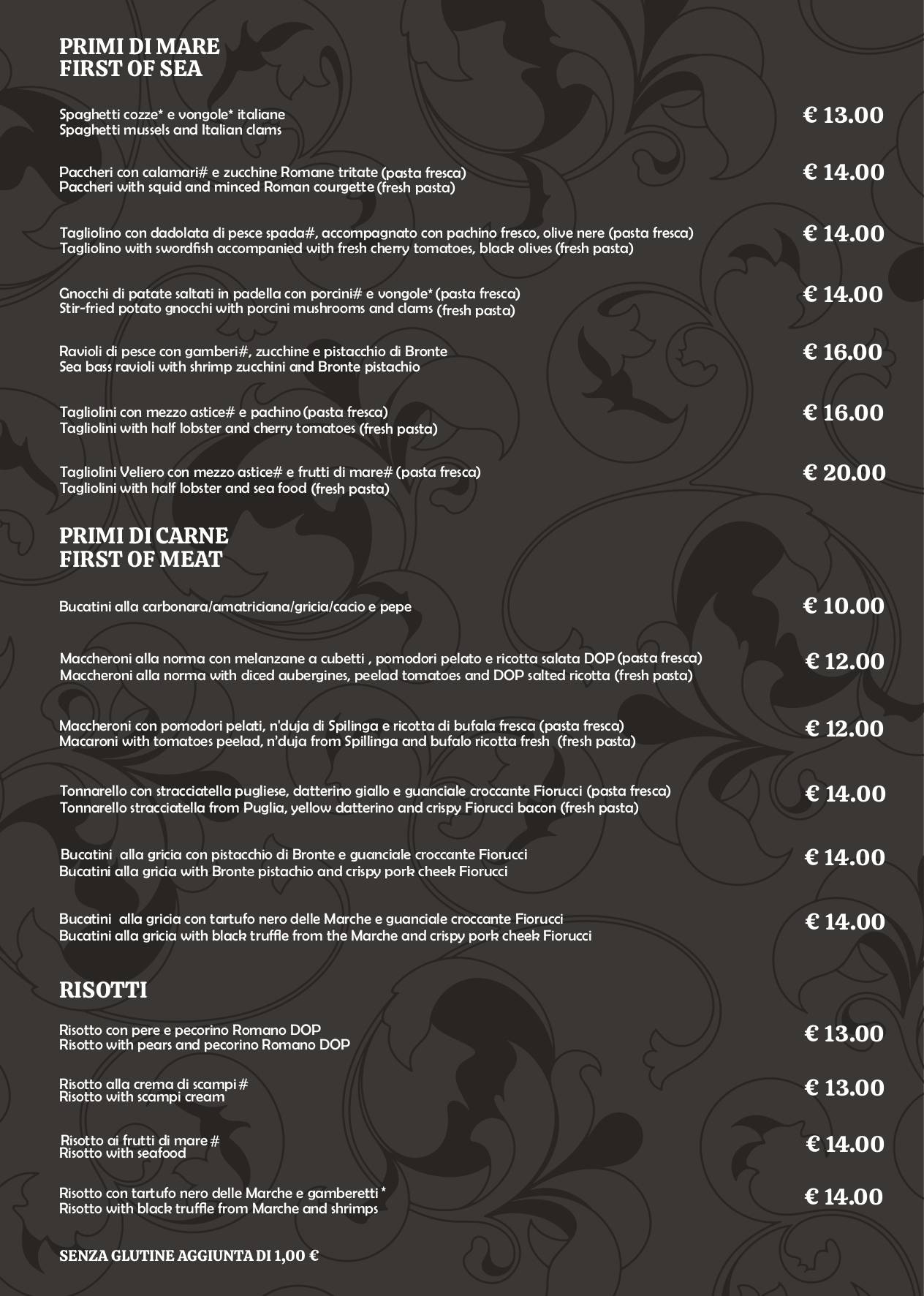 Menu di IL VELIERO - Ristorante Senza Glutine 