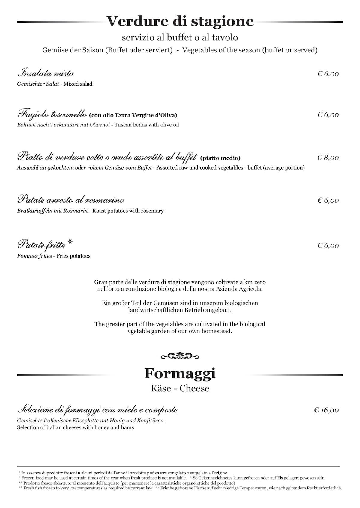Menu di Ristorante da Pilade 
