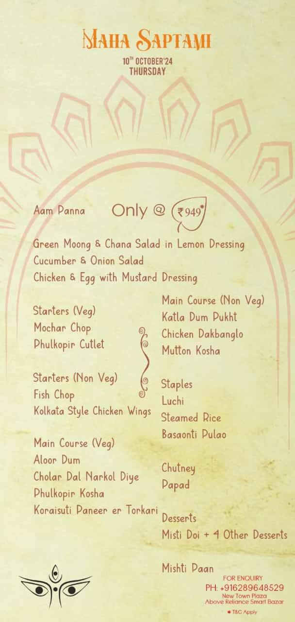 Roots of Calcutta menu