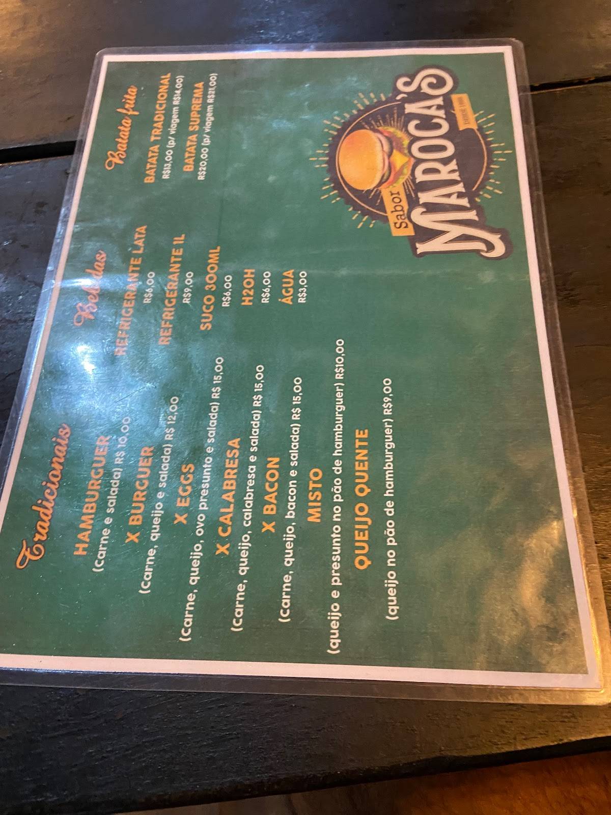 Sabor Maroca's cardápio