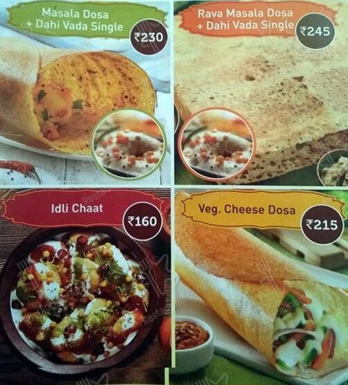 Sagar Ratna menu