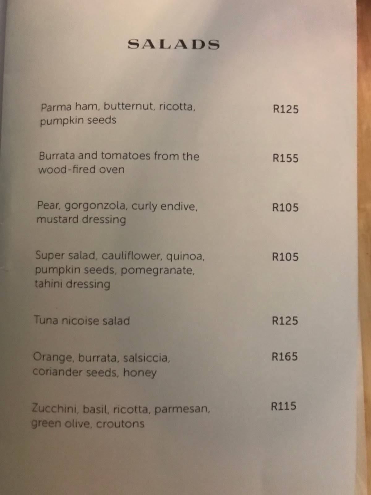 Menu At Saint Restaurant Sandton