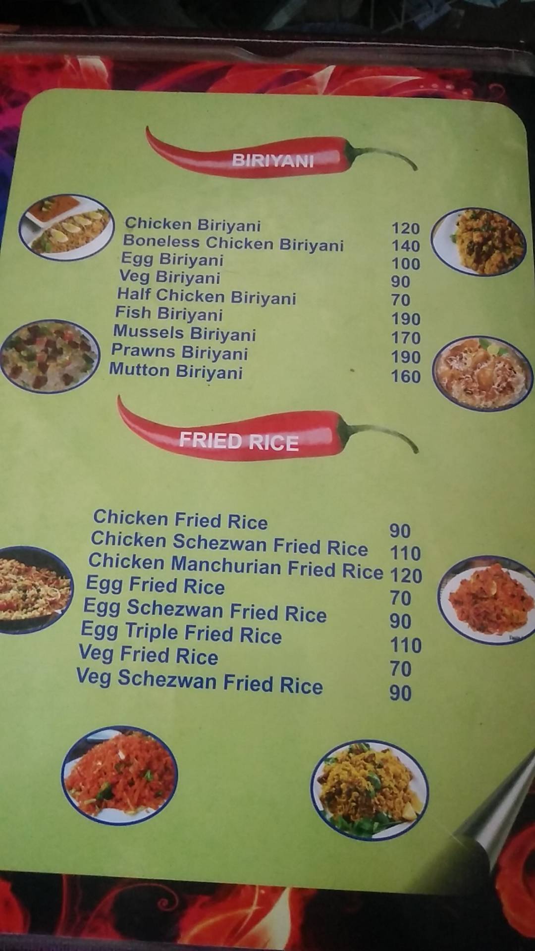 Menu at Seif Palace Restaurant, Manipal