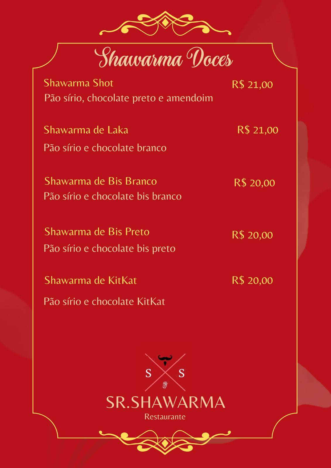 Senhor Shawarma cardápio