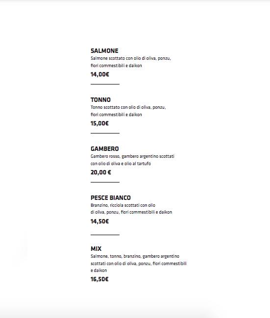 Menu di Shabu Torino 