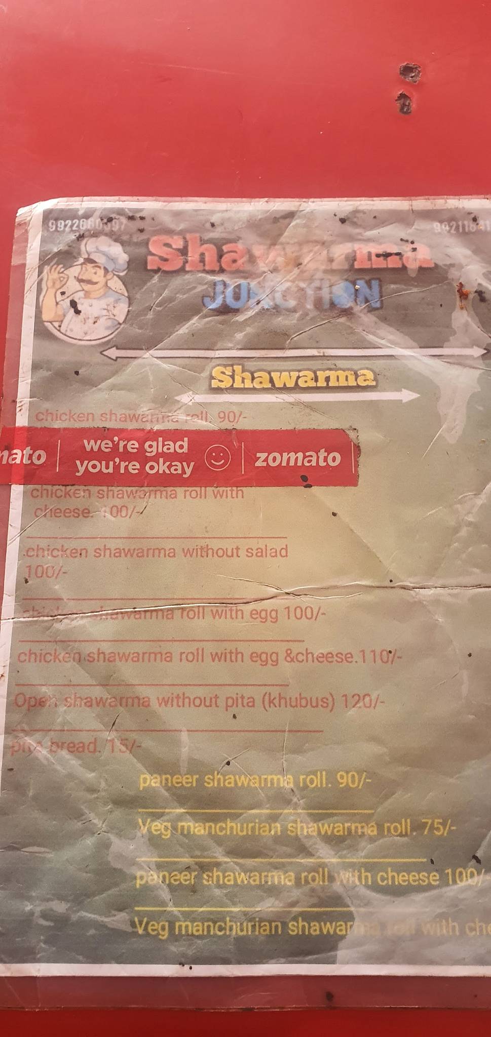 Shawarma Junction menu