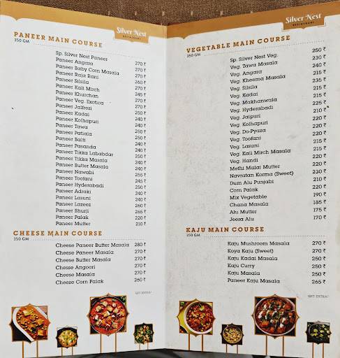 Silvernest Restaurant menu