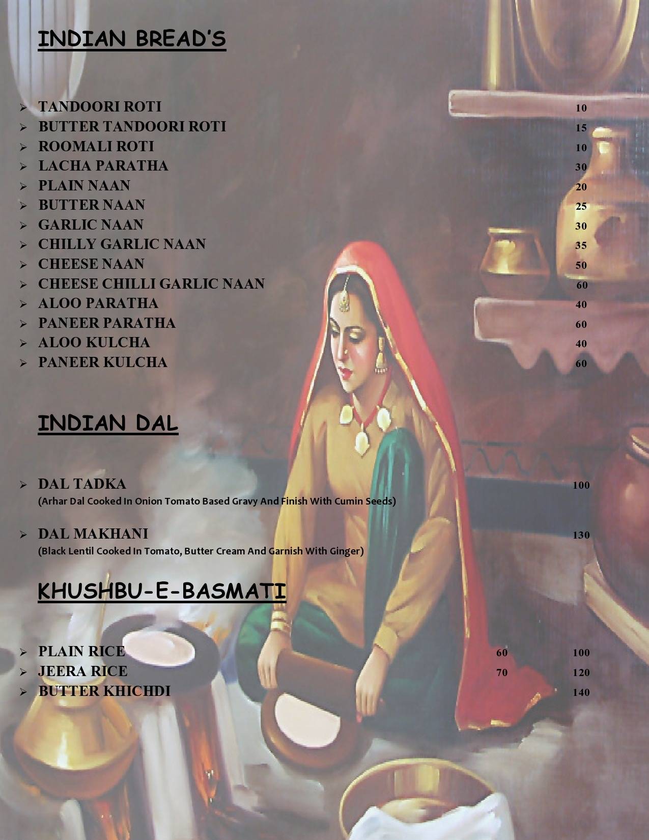 Singh Sahab Restaurant menu