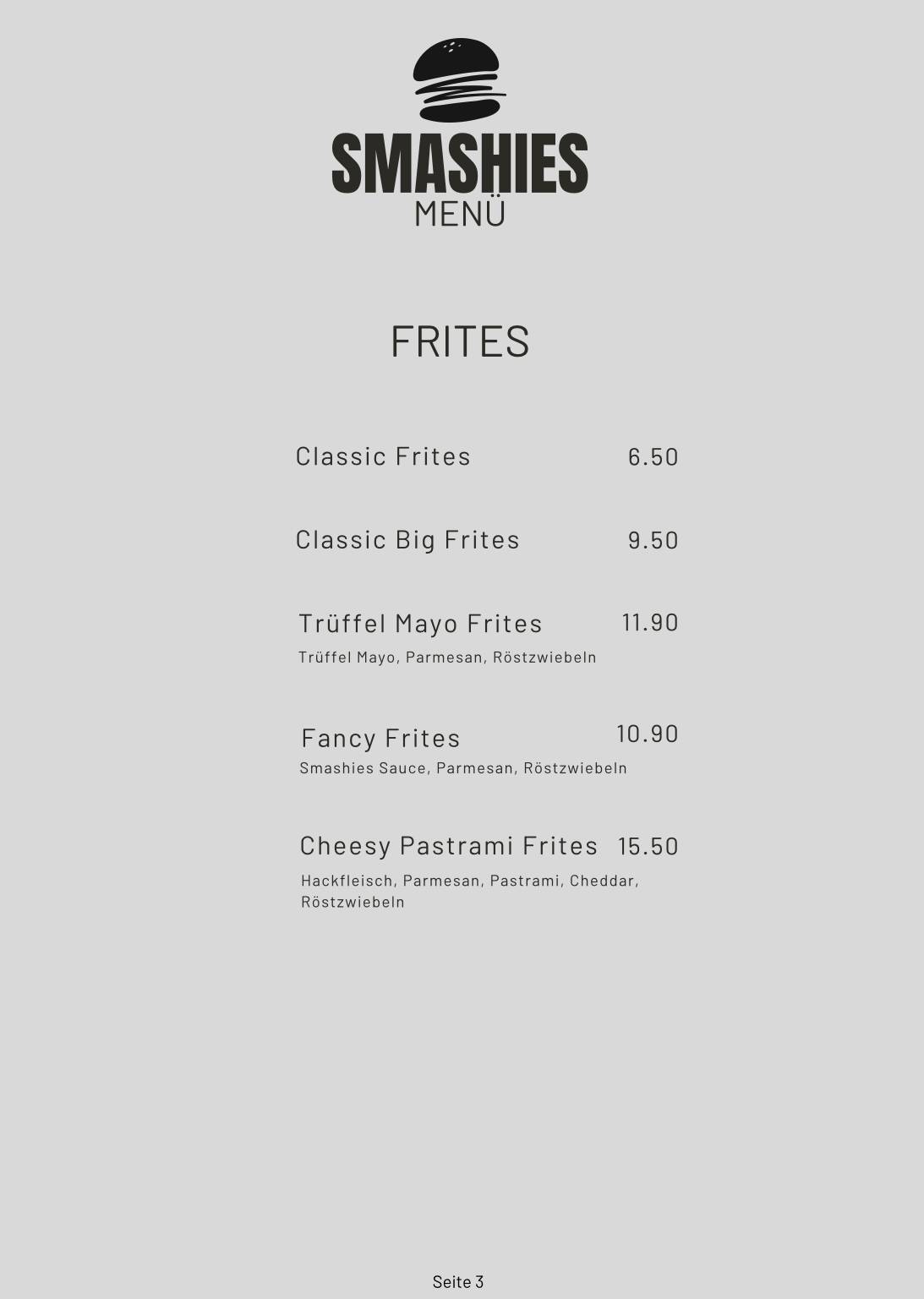 Menu di Smashies Wil 
